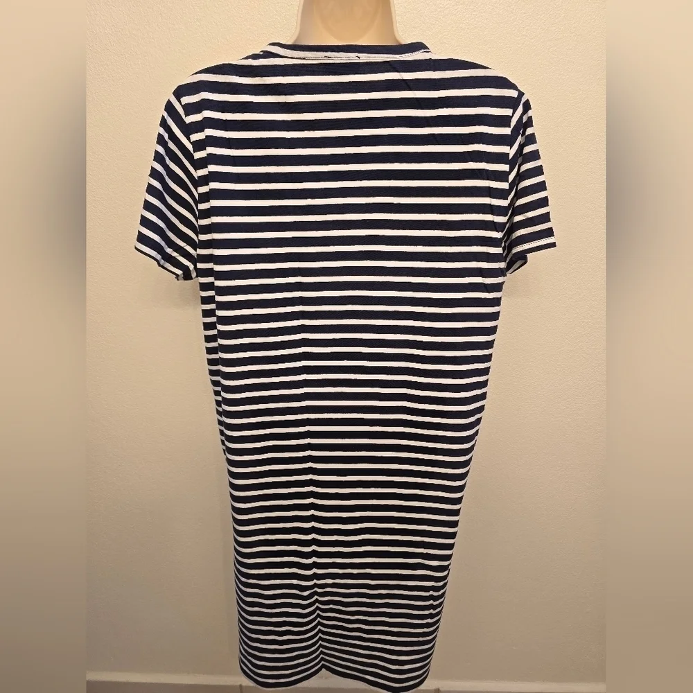 NWT J. Crew Navy and White Striped Short Sleeve T-Shirt Dress